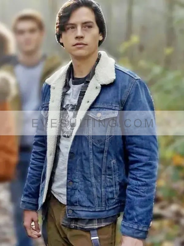 Jughead Jones Riverdale Shearling Blue Denim Jacket For Men's 