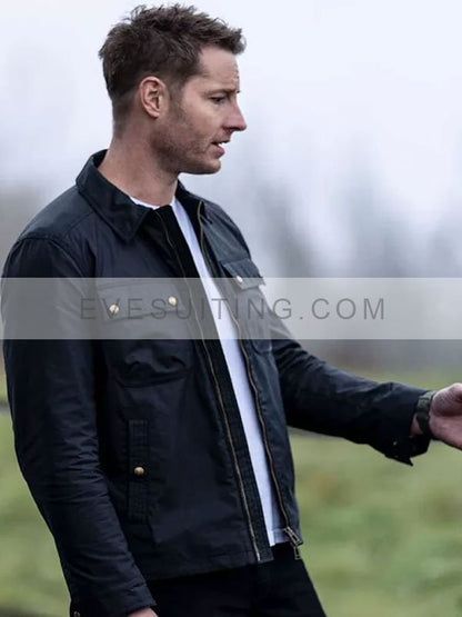 Justin Hartley Tracker 2024 Colter Shaw Black Cotton Jacket