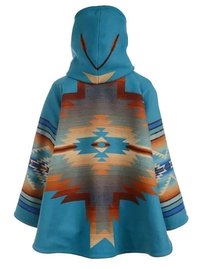 Kelly Reilly Blue Poncho Coat