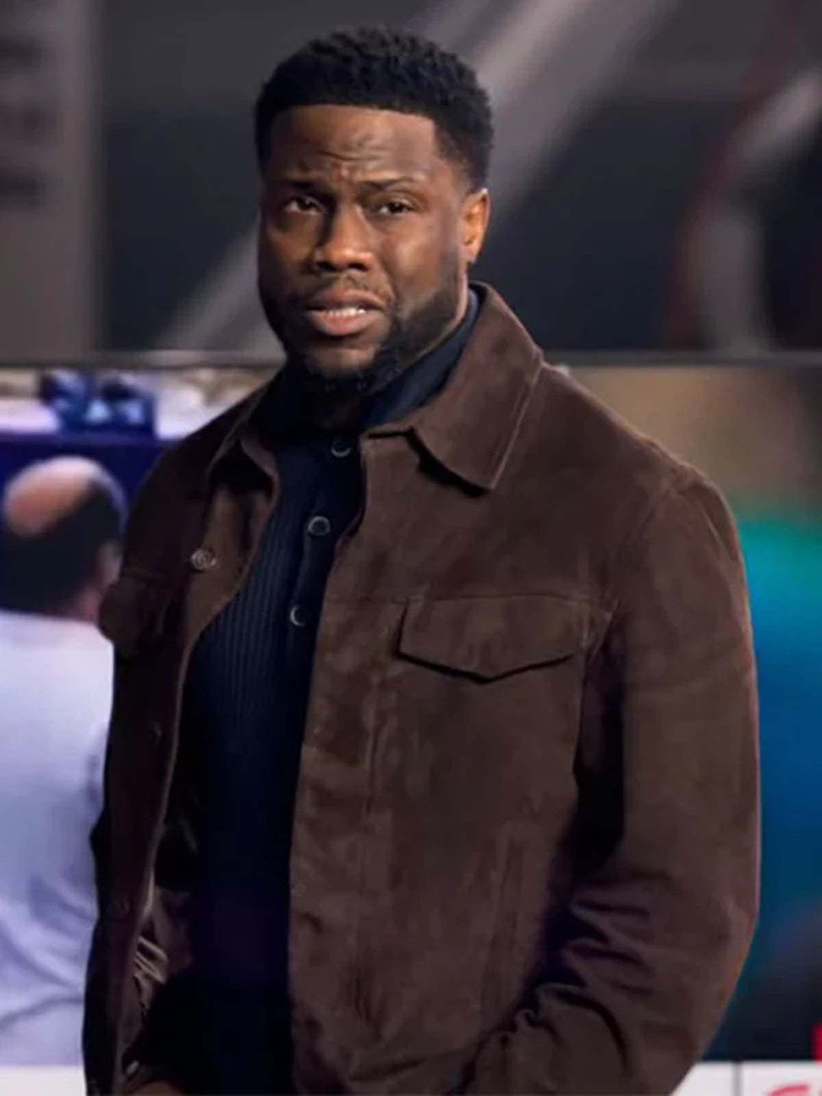 Kevin Hart Lift 2024 Brown Suede Jacket