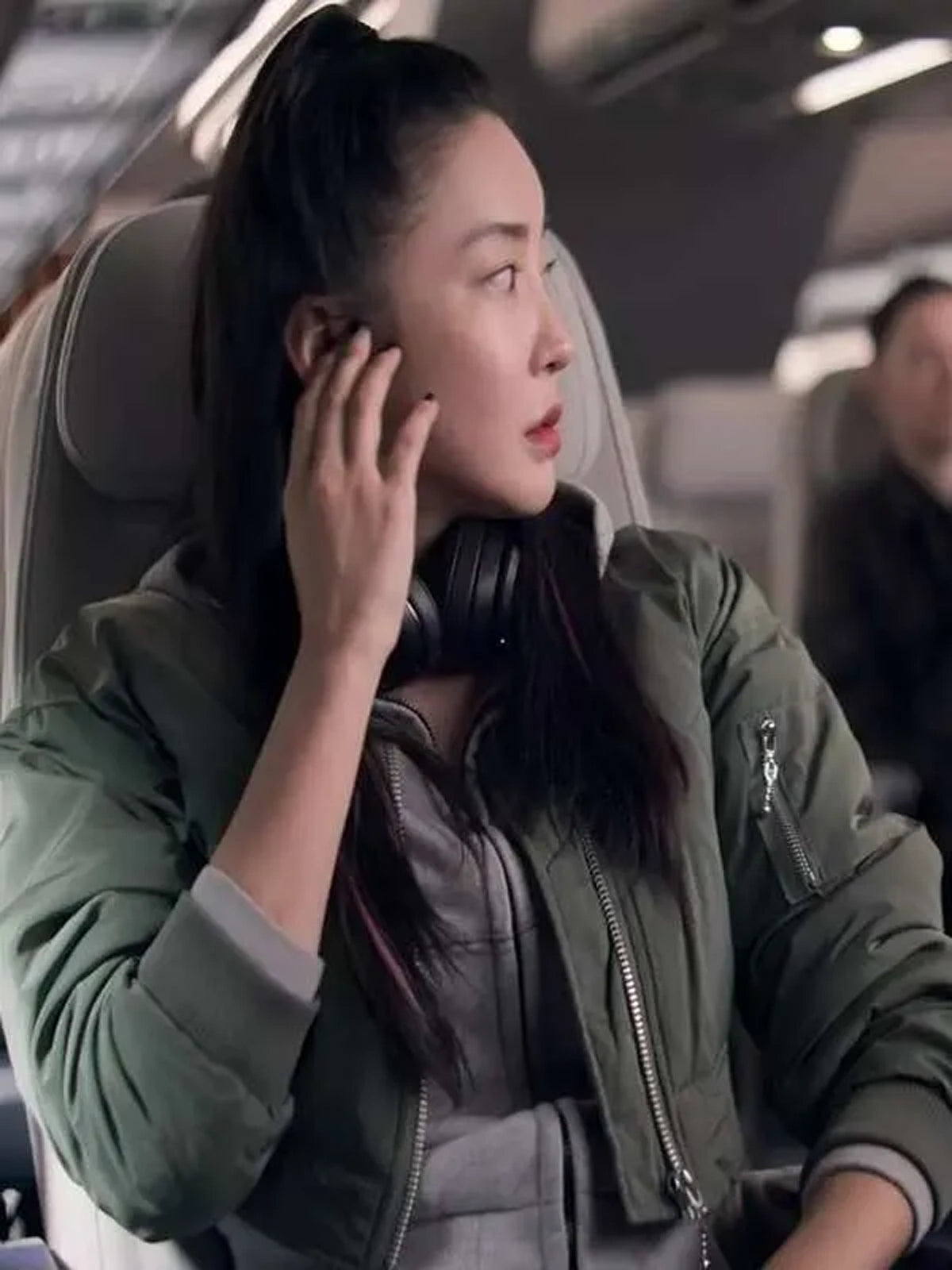 Kim Yoon-ji Lift 2024 Green Bomber Jacket