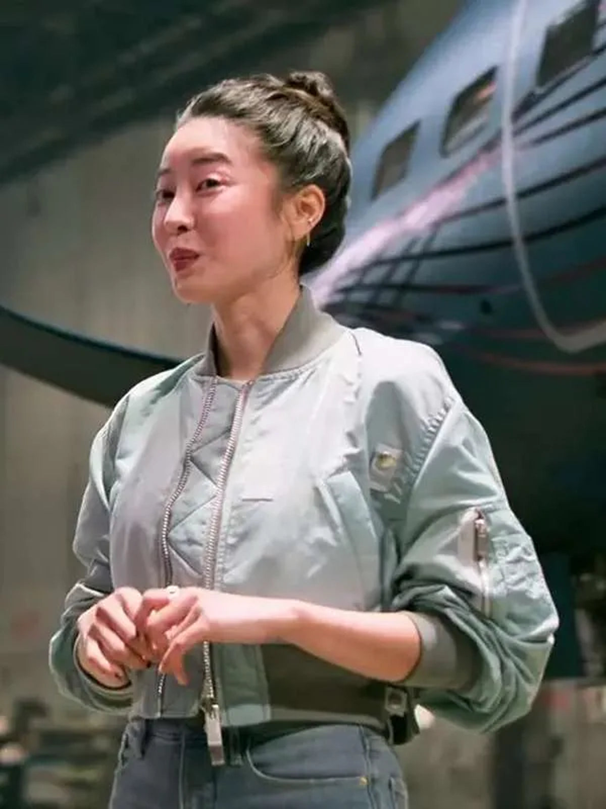 Kim Yoon-ji Lift 2024 Mi-Sun Cropped Bomber Jacket