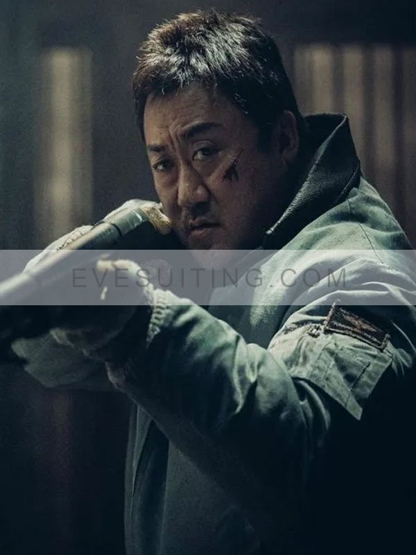 Ma Dong-seok Badland Hunters 2024 Grey Bomber Jacket