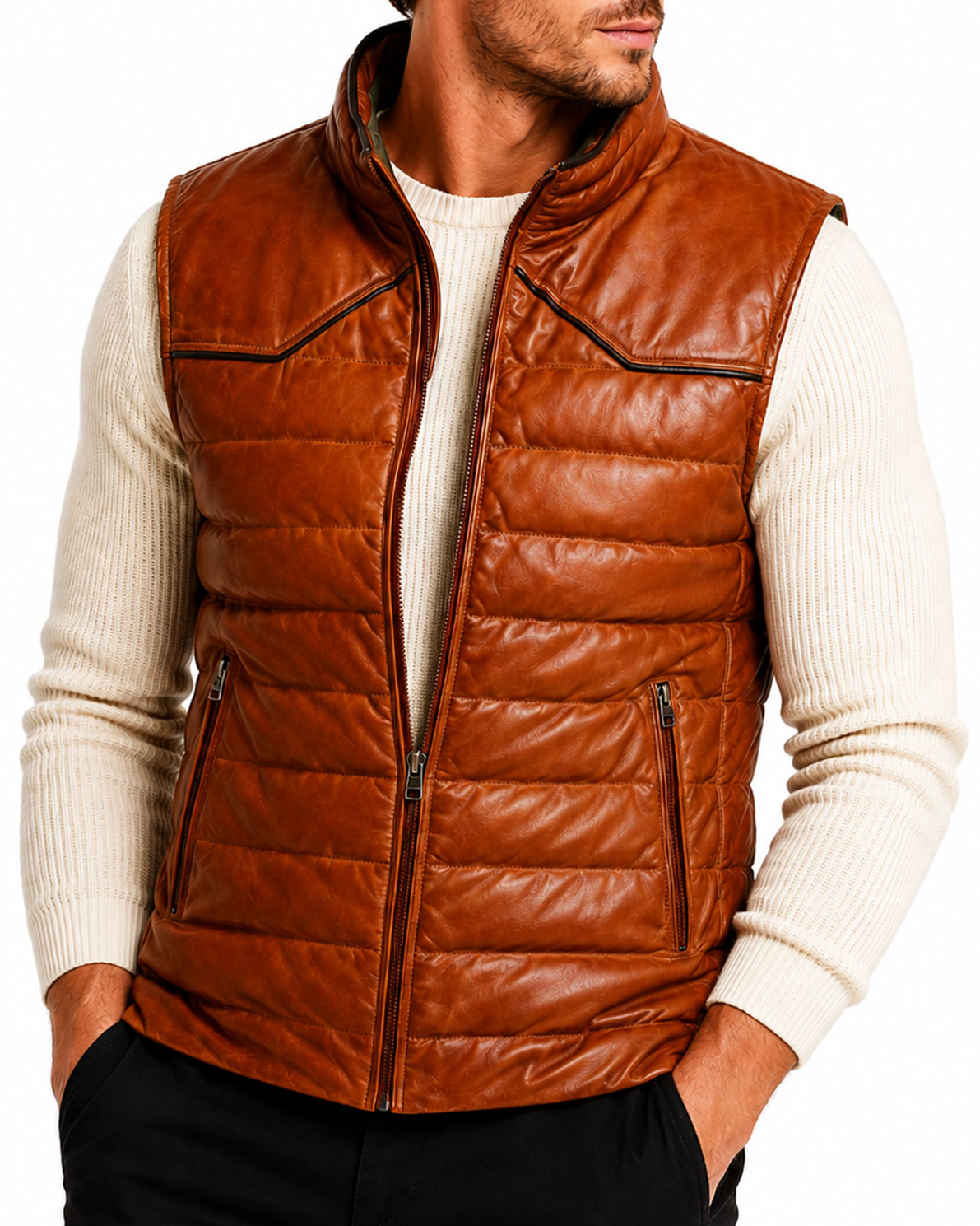Joshua Brown Real Leather Vest