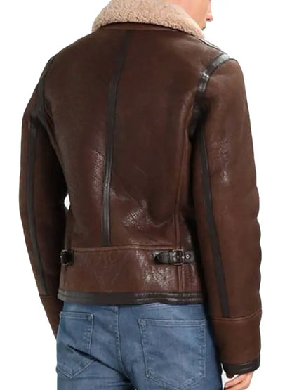 Men's Brown Aviator Leather Jacket 