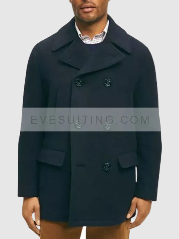 Men's Navy Blue Wool Peacoat
