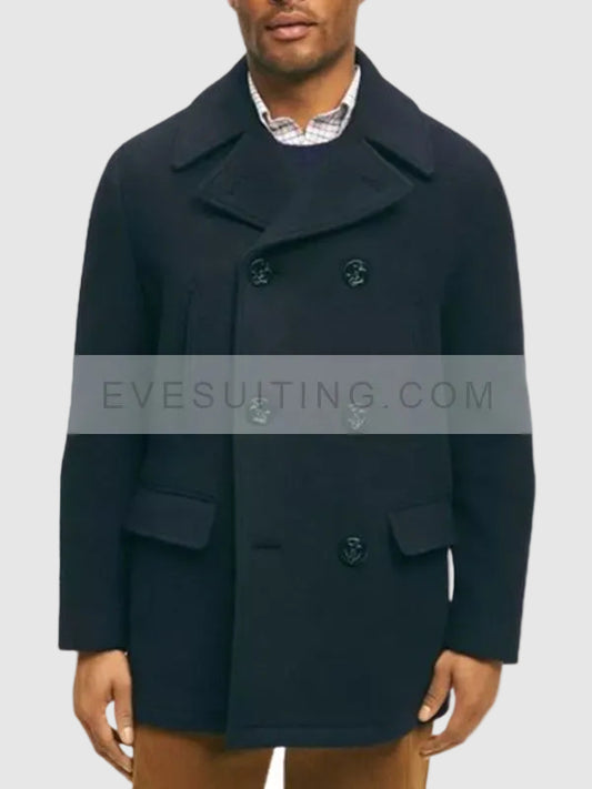 Men's Navy Blue Wool Peacoat