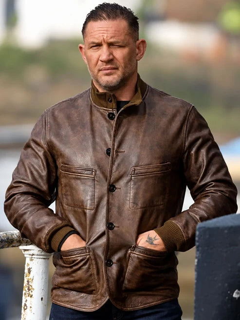 MobLand Tom Hardy Brown Leather Jacket