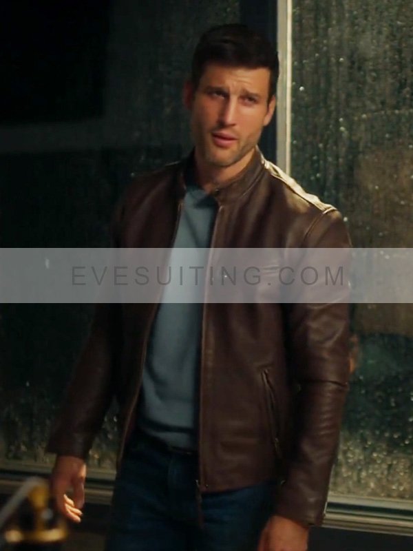 Nick Movie The Image Of You 2024 Parker Young Brown Leather Jacket