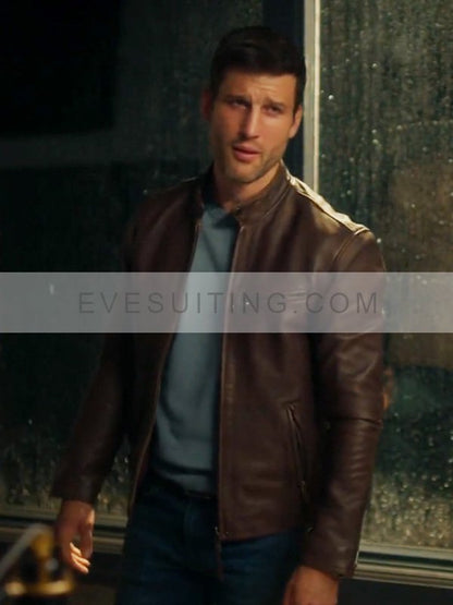 Nick Movie The Image Of You 2024 Parker Young Brown Leather Jacket