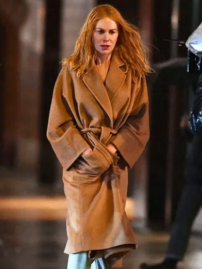 Nicole Kidman Babygirl 2024 Brown Wool Coat