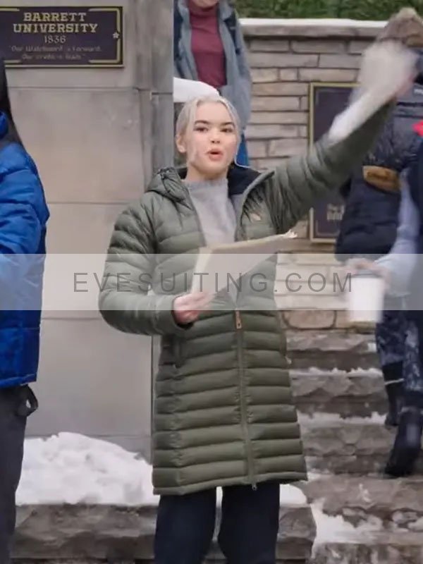 Paris Berelc 1UP 2022 Vivian Lee Olive Green Hooded Puffer Coat