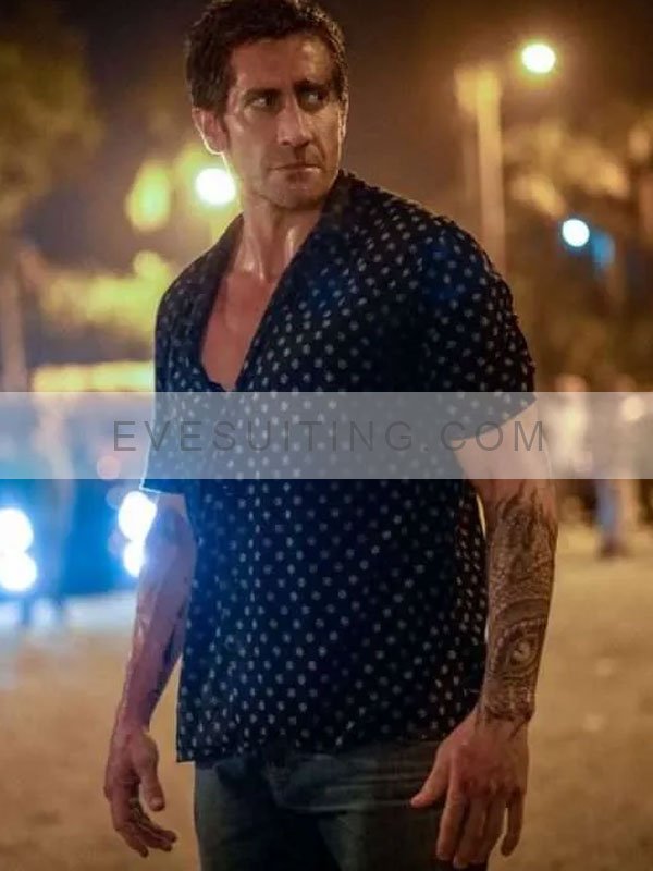 Road House 2024 Jake Gyllenhaal Black Floral Shirt