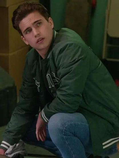 Robby Keene Cobra Kai S04 Tanner Buchanan Green Varsity Jacket