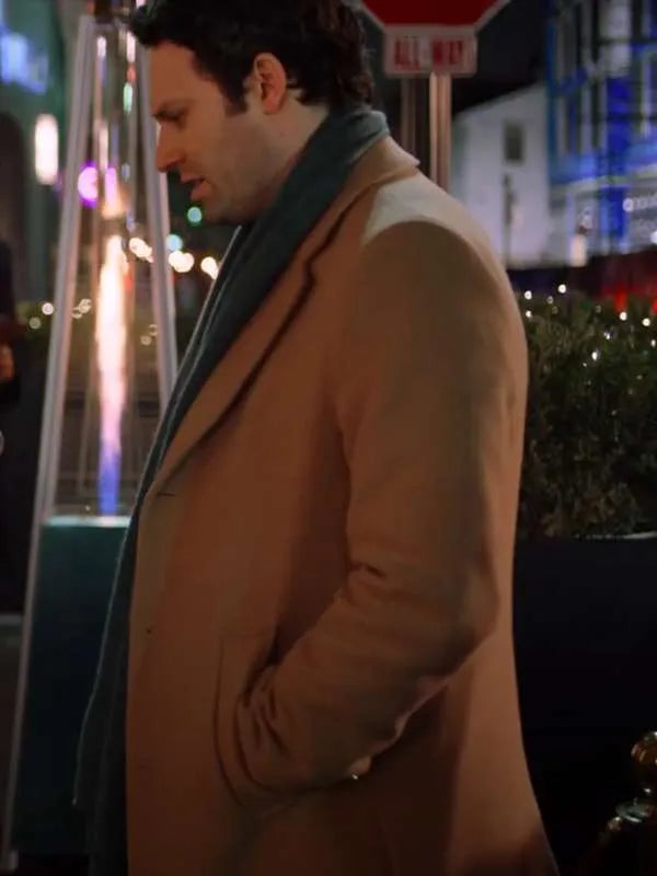 Robert Riley Christmas in the Spotlight 2024 Jake Epstein Brown Wool Coat