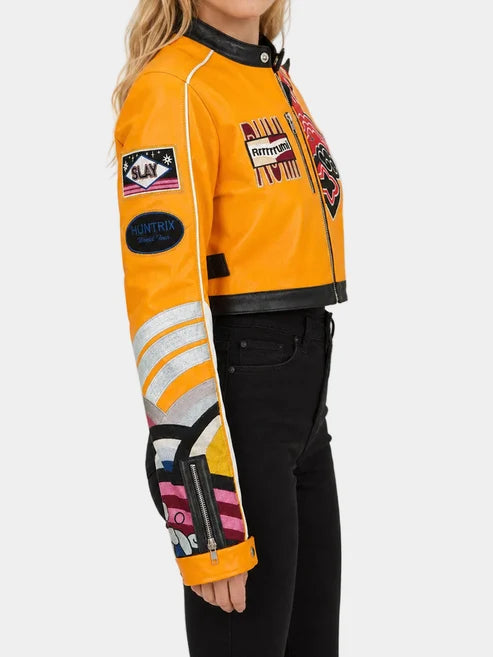Rumi Yellow Leather Jacket