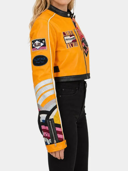 Rumi Yellow Leather Jacket