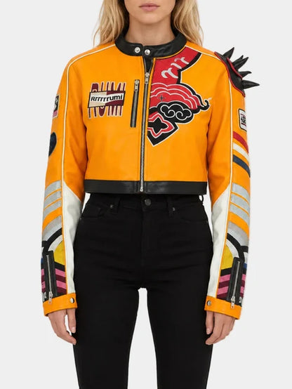 Rumi Yellow Leather Jacket