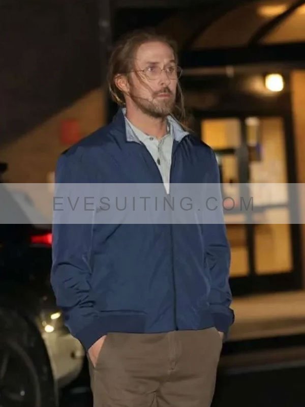 Saturday Night Live Papyrus 2 SNL 2024 Ryan Gosling Bomber Blue Cotton Jacket 