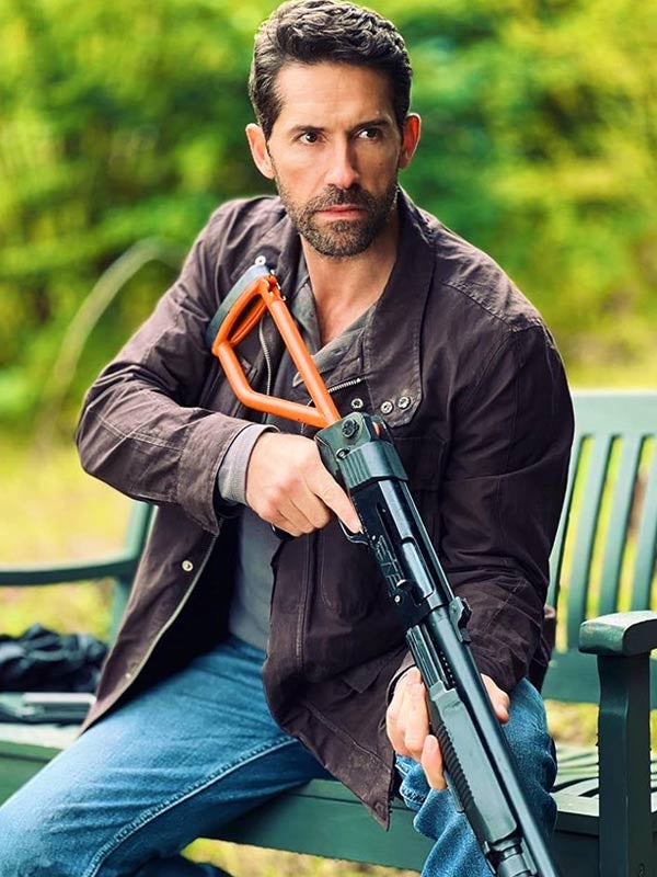 Scott Adkins Take Cover 2024 Brown Jacket