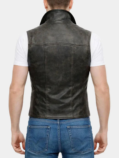 Spider Man Noir Leather Black Vest