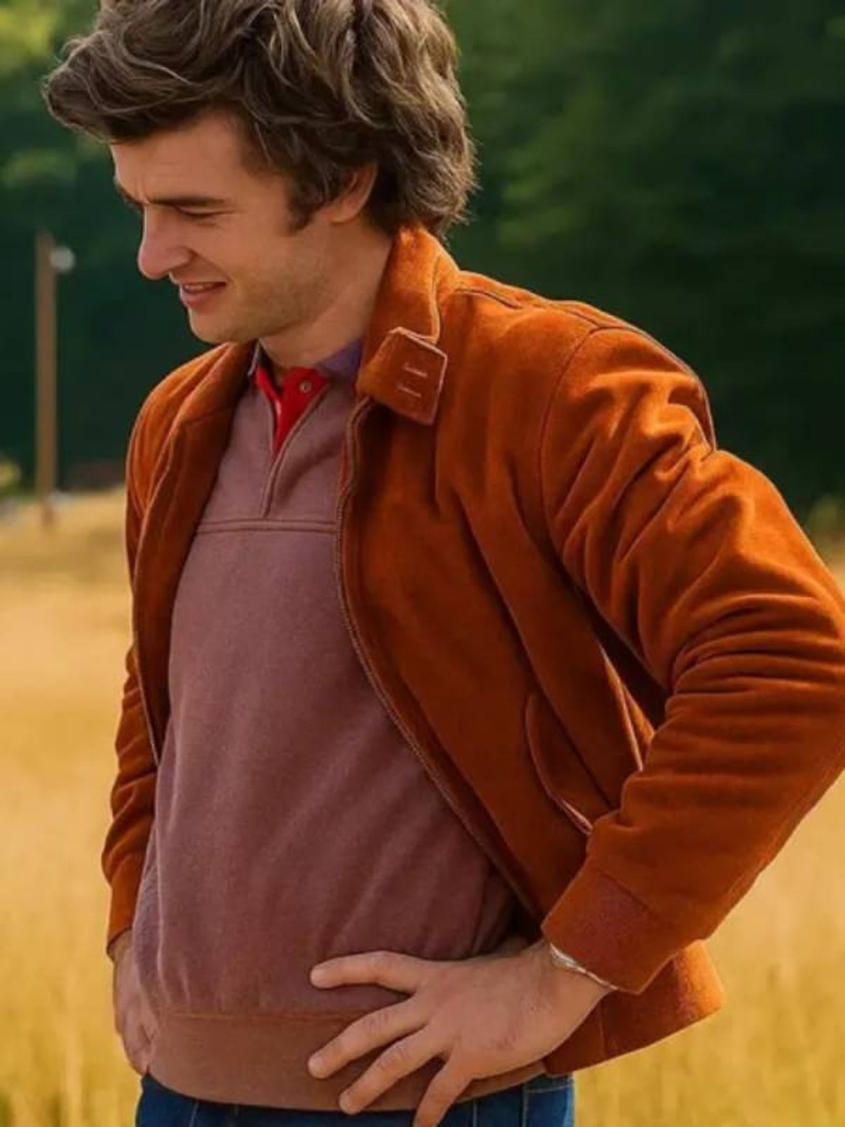 Steve Harrington Stranger Things S05 Joe Keery Brown Suede Leather Jacket