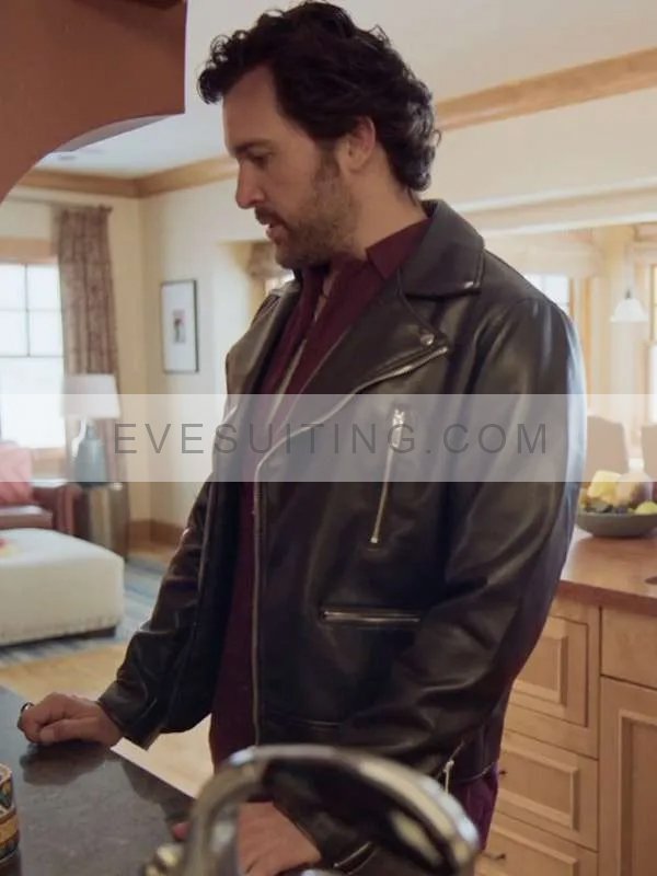 T.J. Movie Branching Out 2024 Juan Pablo Di Pace Black Leather Zipper Jacket