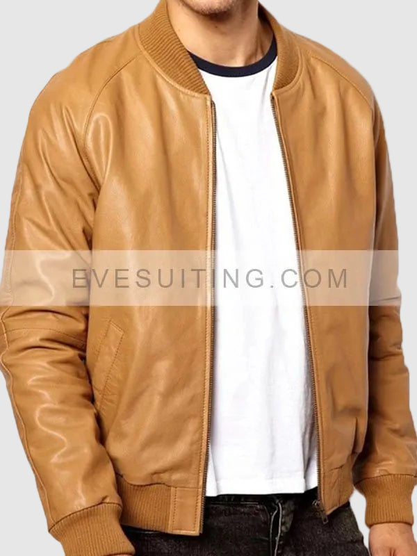 Tan Brown Leather Jacket