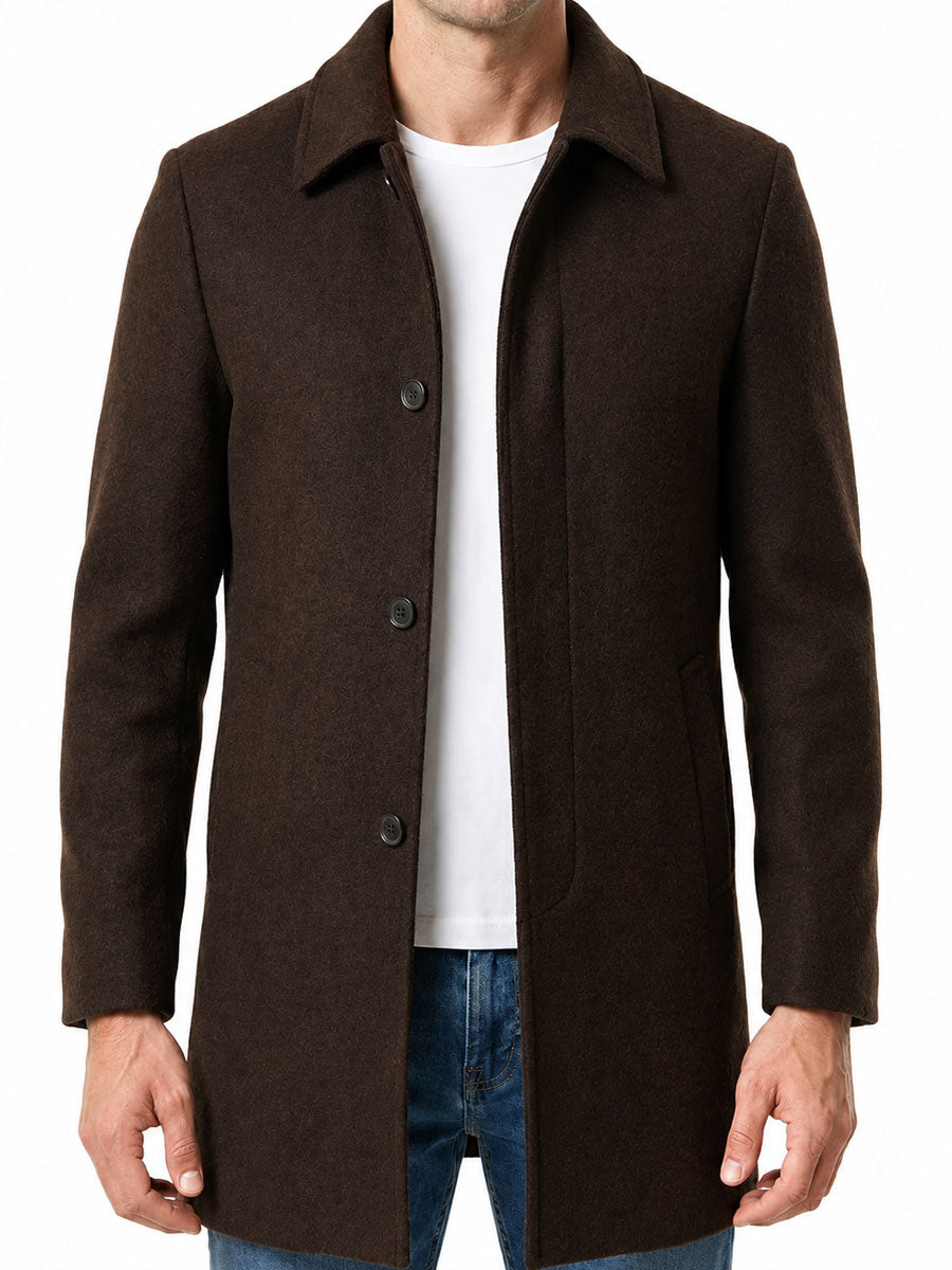 Thomas Classic Brown Wool Topcoat