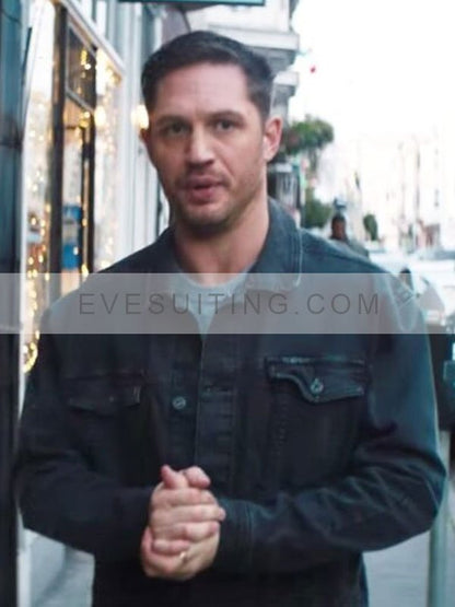 Tom Hardy Eddie Brock Venom Black Denim Trucker Jacket