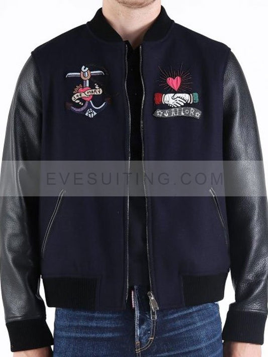 Tom Holland NYC Photocall Black Varsity Jacket