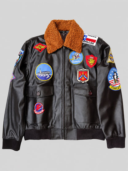 Top Gun Maverick Bomber Leather Jacket