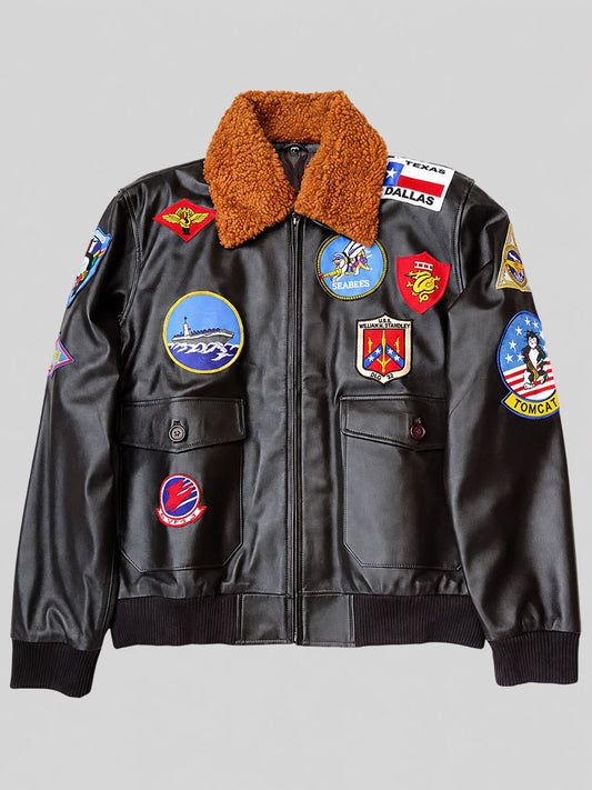Top Gun Maverick Bomber Leather Jacket
