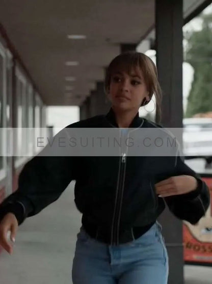 Vanessa Morgan Wild Cards S01 Max Mitchell Black Bomber Leather Jacket
