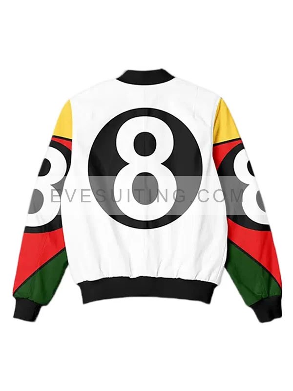Vintage 8 Ball 90s White Bomber Jacket