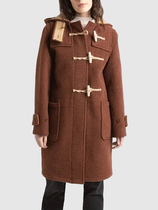 Women's Brown Wool Toggle Duffle Coat
