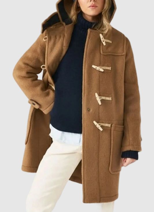 Women's Camel Duffle Wool Coat