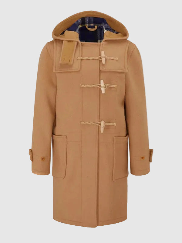 Women's Camel Wool Hooded Duffle Coat