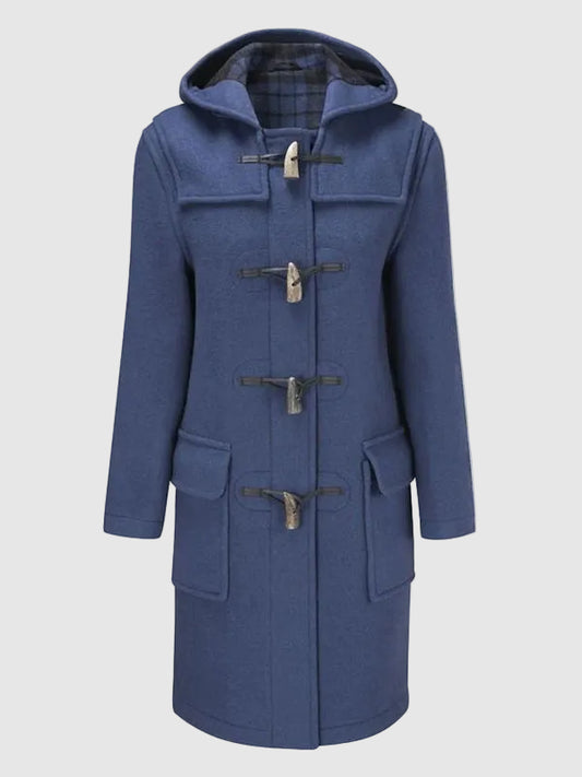Women's Royal Blue Wool Duffel Coat