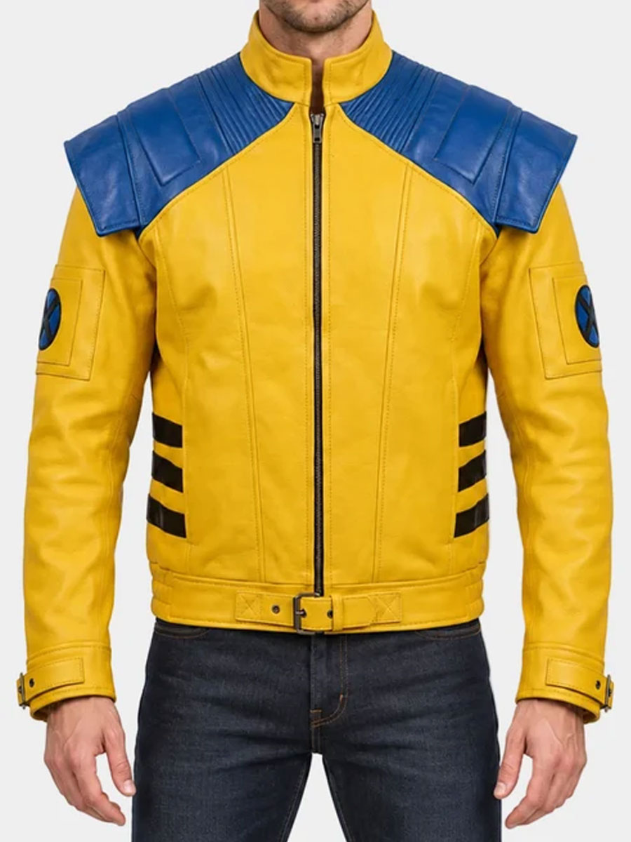 Wolverine Yellow and Blue Leather Jacket