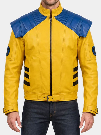 Wolverine Yellow and Blue Leather Jacket