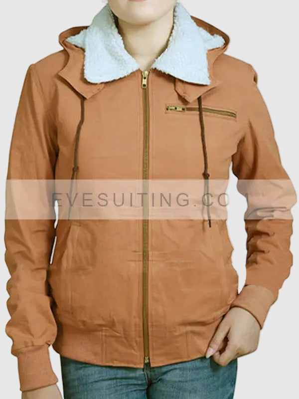 Yellowstone Kelly Reilly Brown Hooded Jacket